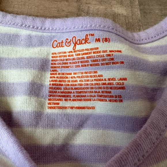Cat & Jack Lavender and White Striped Top - Picture 3 of 4